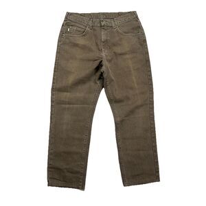 Mens LL Bean Double L Jeans Tan Size 34 x 29 Classic Fit Denim Pants